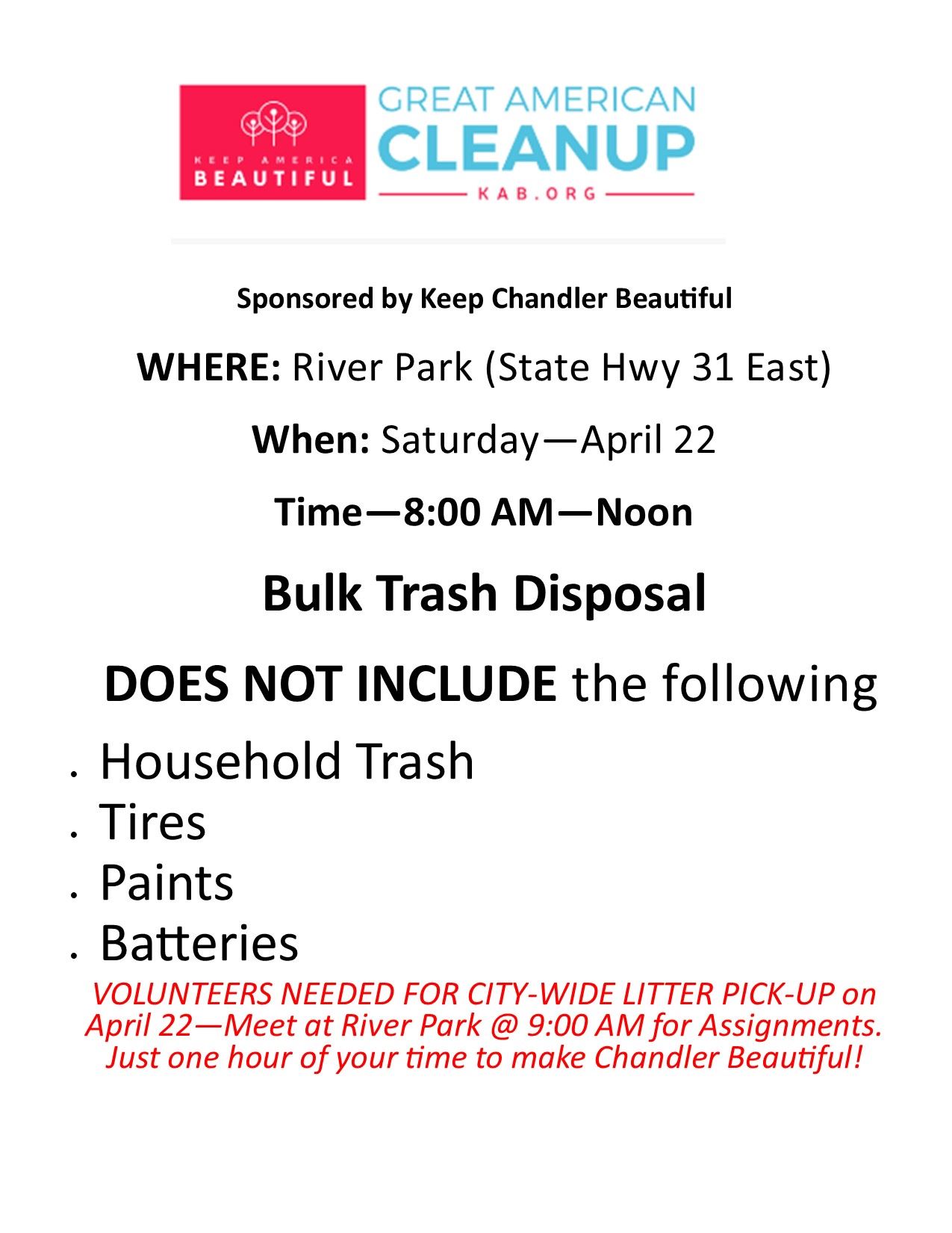 2023 Great American Clean-up Flyer