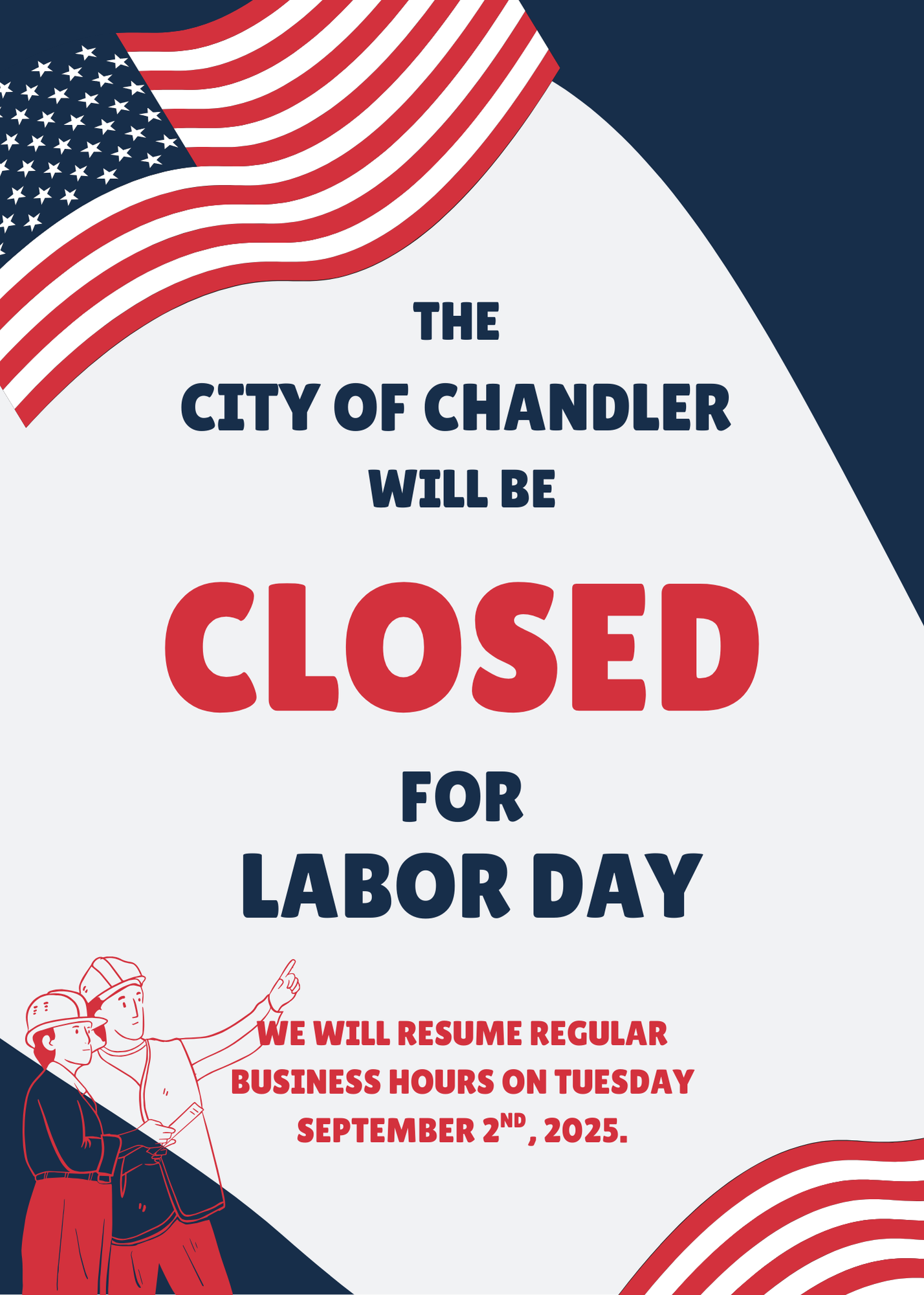 CLOSED sign for Labor Day - Canva