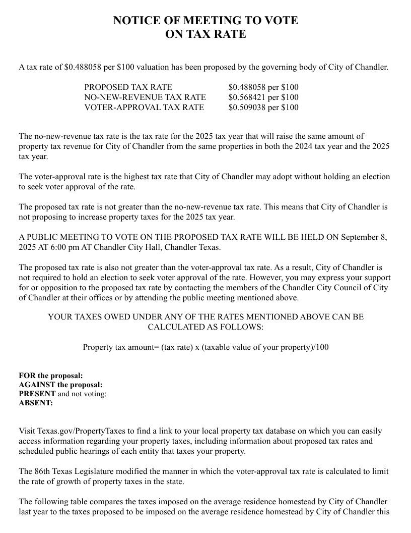 Notice of Meeting to Vote on Tax Rate 09-08-2025_1